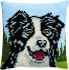 Cross stitch cushion Border Collie printed