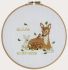 Embroidery kit deer with little deer birthday sampler