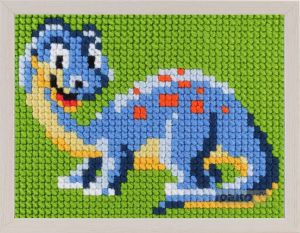 Embroidery kit dinosaur for children, painted