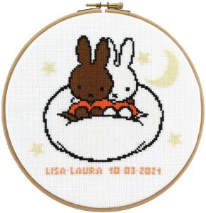 Embroidery kit friends  Miffy  and Nina birthday sampler, Dick Bruna