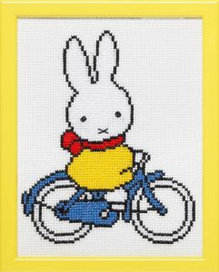 Embroidery kit Miffy biking, Dick Bruna.