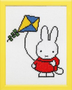 Embroidery kit Miffy playing with kite, Dick Bruna.