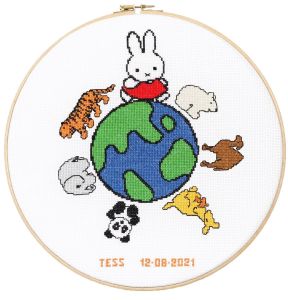 Embroidery kit Miffy world birthday sampler, Dick Bruna