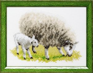 Embroidery kit sheep and lambs