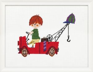 Embroidery kit tow truck Pluck.