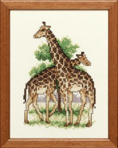 Embroidery kit two giraffes