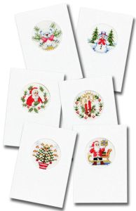 Embroidery kit with  6 Christmas card & envelops