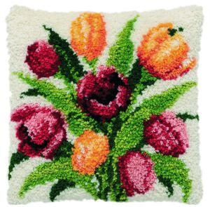 Latch hook cushion kit dutch tulips