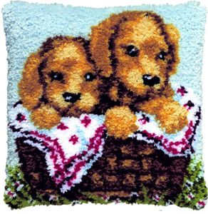 Latch hook cushion kit puppies