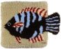 Latch hook cushion kit tropical fish printed